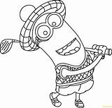 Kevin Playing Golf Coloring Pages  Cartoons Free sketch template