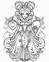 Queen Of Hearts Coloring Pages sketch template