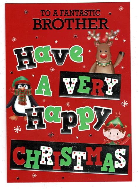 Brother Christmas Card 'To A Fantastic Brother Have A Very Happy Christmas' - With Love Gifts ...