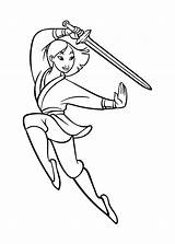 Mulan Holding The Sword coloring Page  Download Print Or Color Online sketch template