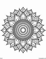 Sunflower Mandala Coloring Page sketch template