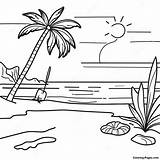 Aloha Beach Sunset Coloring Page  Pagescom sketch template