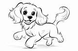 Coloring Page outline Of cartoon Cute Little Puppy Dog Illustration  sketch template