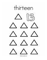 Number 13 Coloring Worksheet sketch template