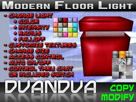 Second Life Marketplace - Dvandva Modern Floor Light