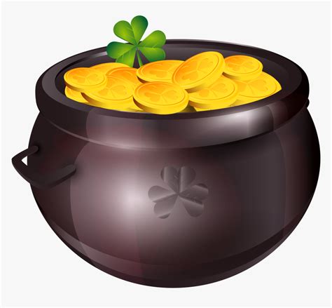 Gold Saint Patrick S Day Clip Art - Pot Of Gold Clipart Png ...