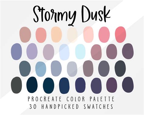 Stormy Dusk Procreate Color Palette Color Swatches - Etsy