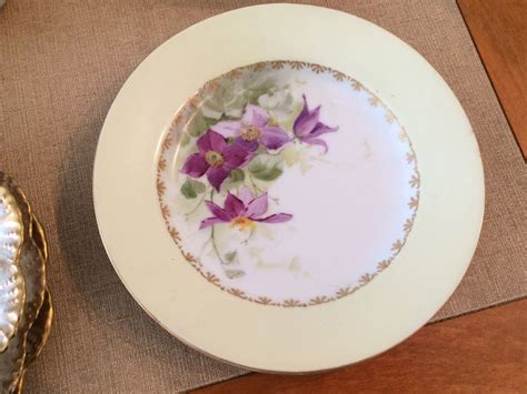 Lot Vintage Hand Painted Plates. Various Marks.