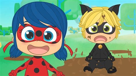 CINCO BEBÉS con Miraculous Ladybug 🐞 Ladybug Cat Noir Antibug Plagg y Tikki | Canciones para ...