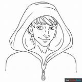 Hood Coloring Page  Easy Drawing Guides sketch template
