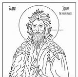 St John The Forerunner Icon Coloring Page  Etsy sketch template