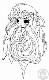 Yampuff Food Chibi Girls Coloring Pages Sketch Page sketch template