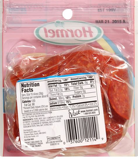 Hormel Pepperoni Nutrition Facts | Blog Dandk