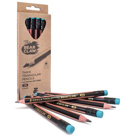 Buy KOALA TOOLS | Bear Claw Pencils 1-Pack (6 Pencils) - , Thick, Strong, Triangular Grip ...