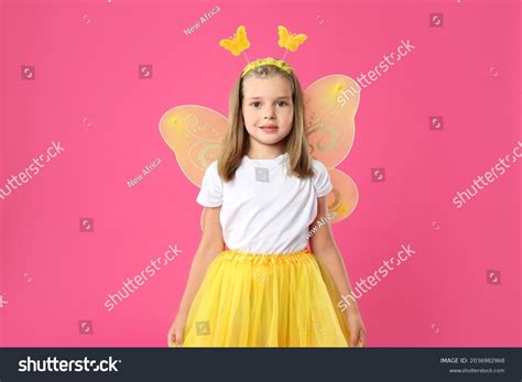 Cute Little Girl Fairy Costume Yellow Stock Photo 2036982968 | Shutterstock