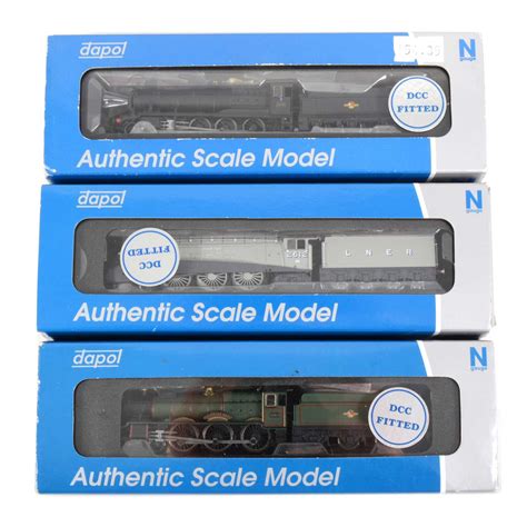 Lot 76 - Three Dapol N gauge model railway locomotives,