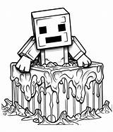 Minecraft Skeleton Coloring Pages sketch template