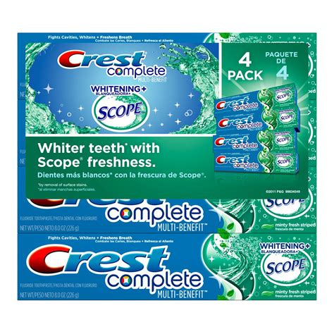 Crest Fluoride Activity Toothpaste Min, 4/8oz Tubes - Walmart.com