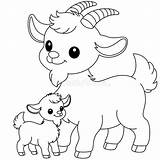 Goat Baby Coloring Page Stock Illustrations – 378  sketch template