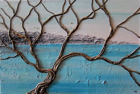 Detailed Textured Tree Painting Sculpted 3D dimensional Original Art Unique Wall Art Home decor ...