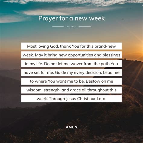 Prayer for a New Week