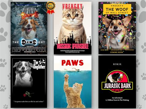 Personalised Pet Movie Poster, Custom Pet Portrait, Dog Movie Poster, Personalised Dog Poster ...