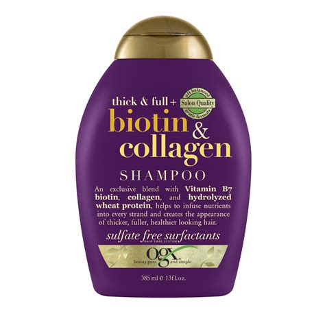 OGX Thick & Full + Biotin & Collagen Shampoo for Thin Hair, Paraben Free, 13 fl oz - Walmart.com