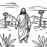 Jesus In The Desert Coloring Page 55084 43601 sketch template