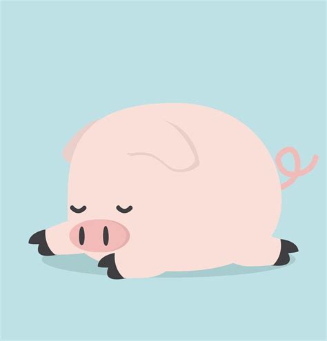 Cute Sleeping little Pig vector 1886116 Vector Art at Vecteezy