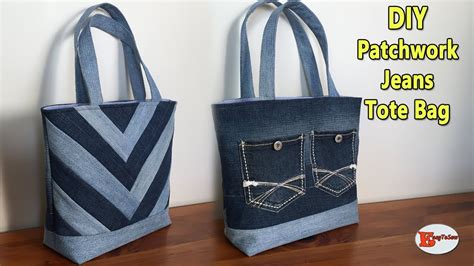 DIY PATCHWORK JEANS TOTE BAG | TOTE BAG | JEANS BAG | RECYCLE JEANS IDEAS |DIY BAG SEWING ...