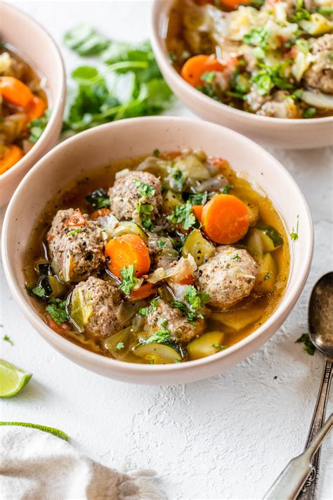 Hearty Veggie Packed Beef Meatball Soup « Clean & Delicious