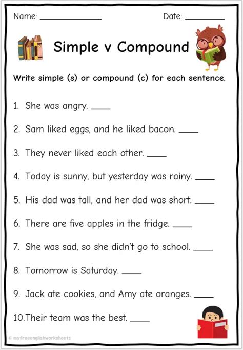 Simple Sentence Worksheets | Free English Worksheets