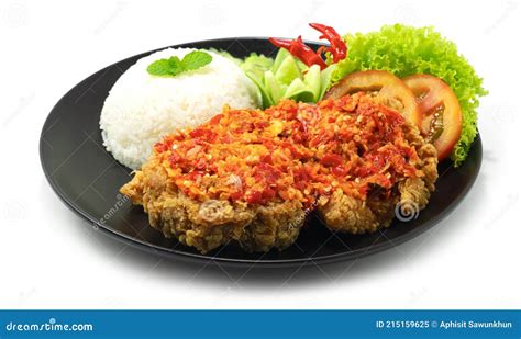 Ayam Geprek Indonesian Food Crispy Fried Chicken with Hot and Spicy ...