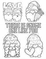 15 Cute Valentine Gnomes Coloring Pages sketch template