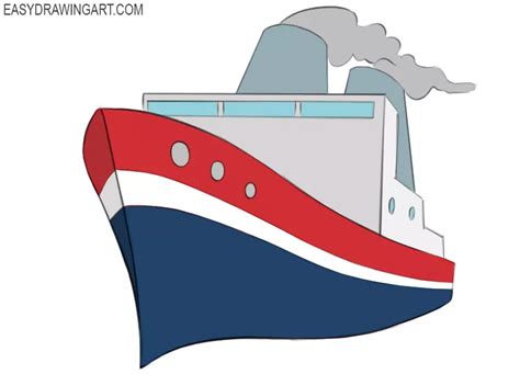 How to Draw a Ship - Easy Drawing Art