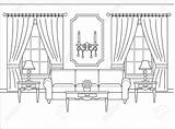 Coloring Page Living Room Clipart Black And White  Home sketch template