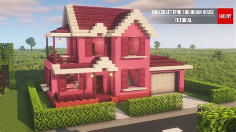 Pink suburban house - Minecraft tutorial - YouTube