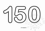 Printable Number 150  Coloring Page sketch template