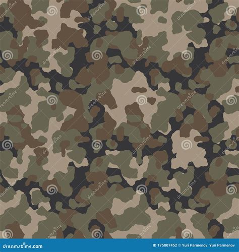 Military Camouflage, Texture Repeats Seamless. Camo Vector Pattern for Army Clothing. Stock ...