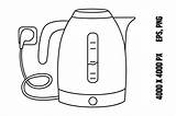Electric Kettle For Coloring Graphic By YuliDor · Creative Fabrica sketch template