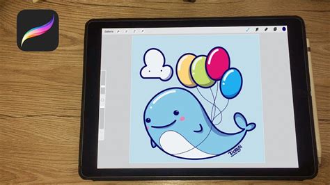 FLYING WHALE 🐳 IPAD PRO & PROCREATE ILLUSTRATION - YouTube