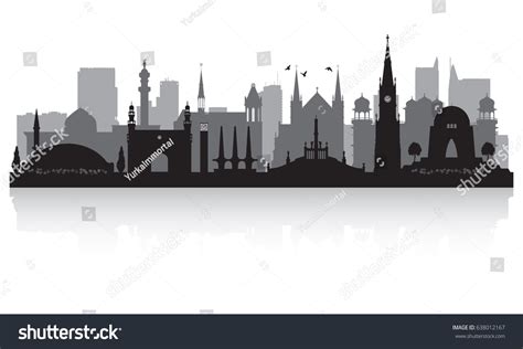 Karachi Pakistan City Skyline Vector Silhouette Stock Vector (Royalty ...