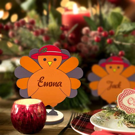 Personalized Thanksgiving Turkey Table Decor