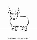 Yak Outline Picture Coloring Stock Vector Royalty Free 1745694356  sketch template