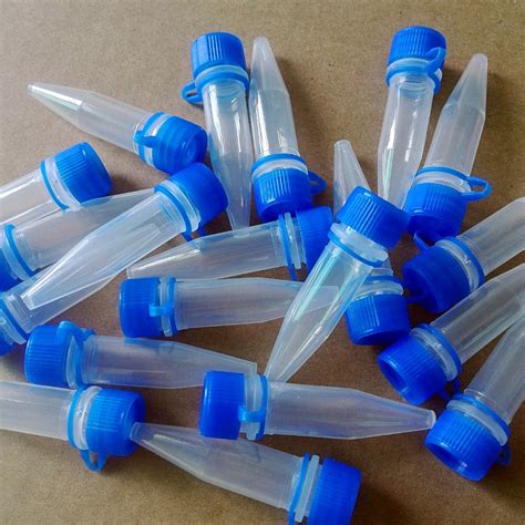 50 PCS 1.5ml Lab Clear Micro Plastic Test Tube Centrifuge Blue Screw Cap Container for ...