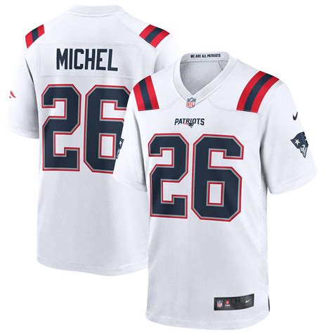 Men's New England Patriots Sony Michel Nike White Game Jersey