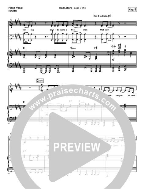 Red Letters Sheet Music (Crowder) - PraiseCharts