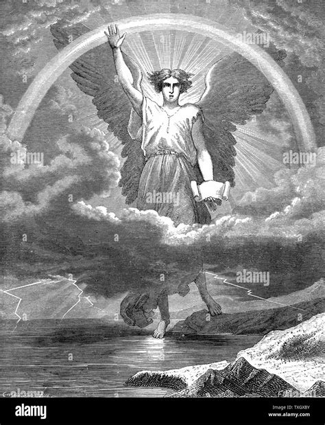 The angel with the book bible revelation 10 hi-res stock photography ...