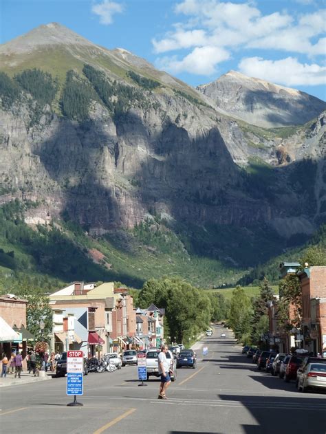 Ouray, Colorado Main Street. Downtown Ouray is a National Historic District. Two thirds (2/3) of ...