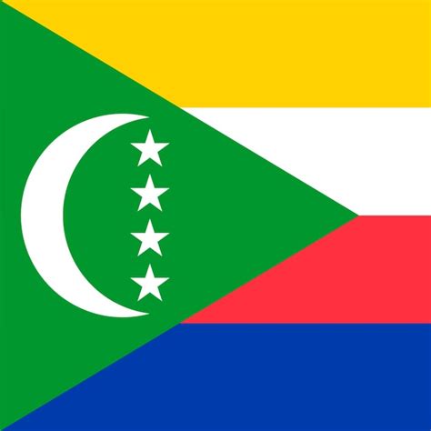 Premium Vector | Comoros flag official colors vector illustration